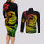 Polynesian Plumeria Couples Matching Long Sleeve Bodycon Dress and Long Sleeve Button Shirts Ride The Waves - Reggae LT7 - Polynesian Pride