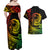 Polynesian Plumeria Couples Matching Off Shoulder Maxi Dress and Hawaiian Shirt Ride The Waves - Reggae LT7 - Polynesian Pride