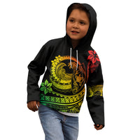 Polynesian Plumeria Kid Hoodie Ride The Waves - Reggae LT7 - Polynesian Pride