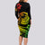 Polynesian Plumeria Long Sleeve Bodycon Dress Ride The Waves - Reggae LT7 - Polynesian Pride