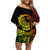 Polynesian Plumeria Off Shoulder Short Dress Ride The Waves - Reggae LT7 Women Reggae - Polynesian Pride