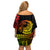 Polynesian Plumeria Off Shoulder Short Dress Ride The Waves - Reggae LT7 - Polynesian Pride