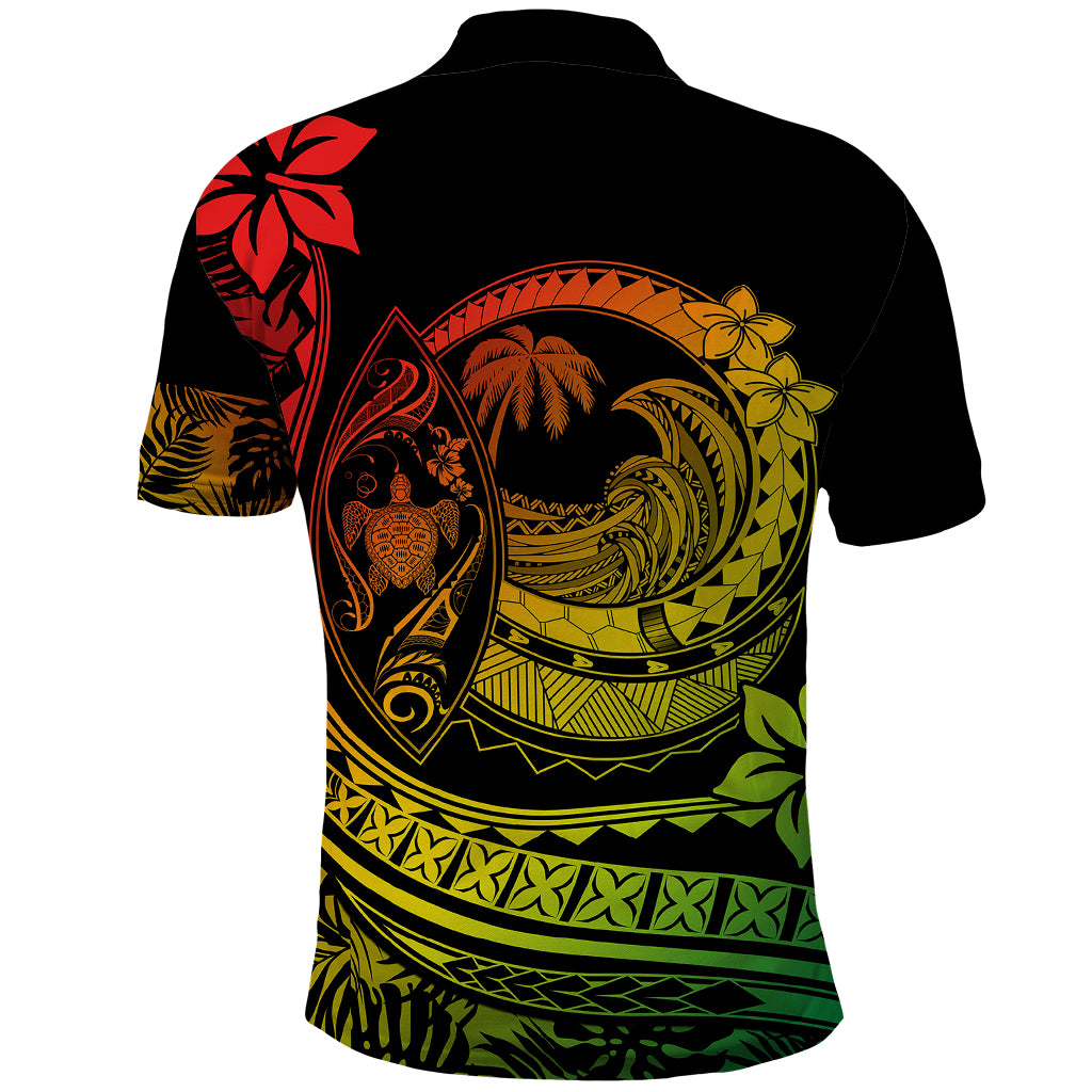 Polynesian Plumeria Polo Shirt Ride The Waves Reggae LT7 - Polynesian Pride