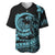 Polynesian Plumeria Baseball Jersey Ride The Waves - Turquoise LT7 Turquoise - Polynesian Pride