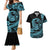 Polynesian Plumeria Couples Matching Mermaid Dress And Hawaiian Shirt Ride The Waves - Turquoise LT7 Turquoise - Polynesian Pride