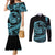 Polynesian Plumeria Couples Matching Mermaid Dress and Long Sleeve Button Shirts Ride The Waves - Turquoise LT7 Turquoise - Polynesian Pride