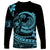 Polynesian Plumeria Long Sleeve Shirt Ride The Waves - Turquoise LT7 - Polynesian Pride