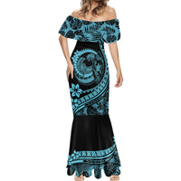 Polynesian Plumeria Mermaid Dress Ride The Waves - Turquoise LT7 - Polynesian Pride
