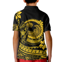 Polynesian Plumeria Kid Polo Shirt Ride The Waves - Yellow LT7 - Polynesian Pride