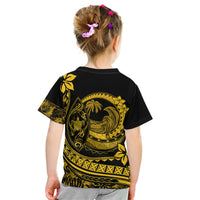 Polynesian Plumeria Kid T Shirt Ride The Waves - Yellow LT7 - Polynesian Pride