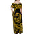 Polynesian Plumeria Off Shoulder Maxi Dress Ride The Waves - Yellow LT7 - Polynesian Pride