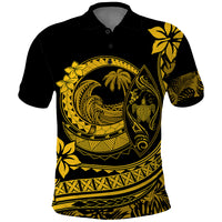 Polynesian Plumeria Polo Shirt Ride The Waves Yellow LT7 Yellow - Polynesian Pride