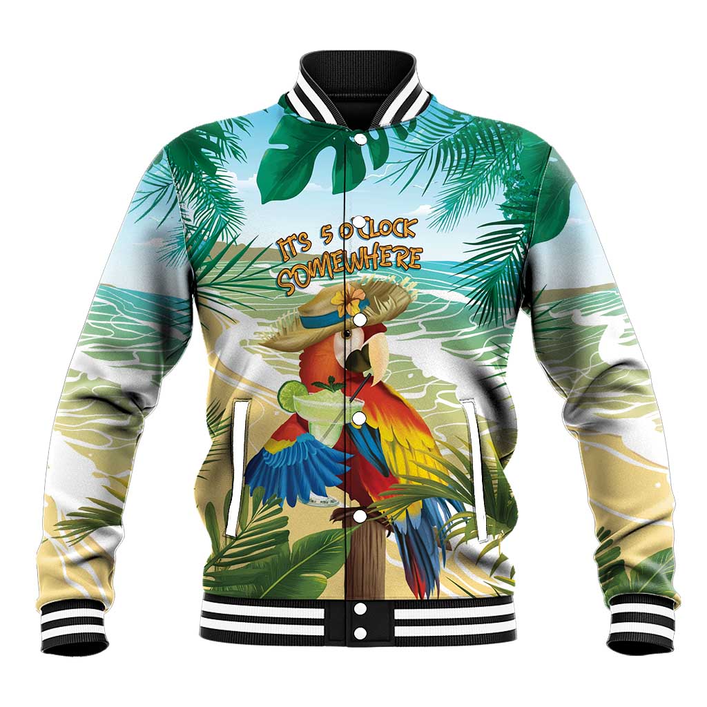Aloha Hawaii It's 5 o'clock Somewhere Baseball Jacket LT7 Unisex Blue - Polynesian Pride