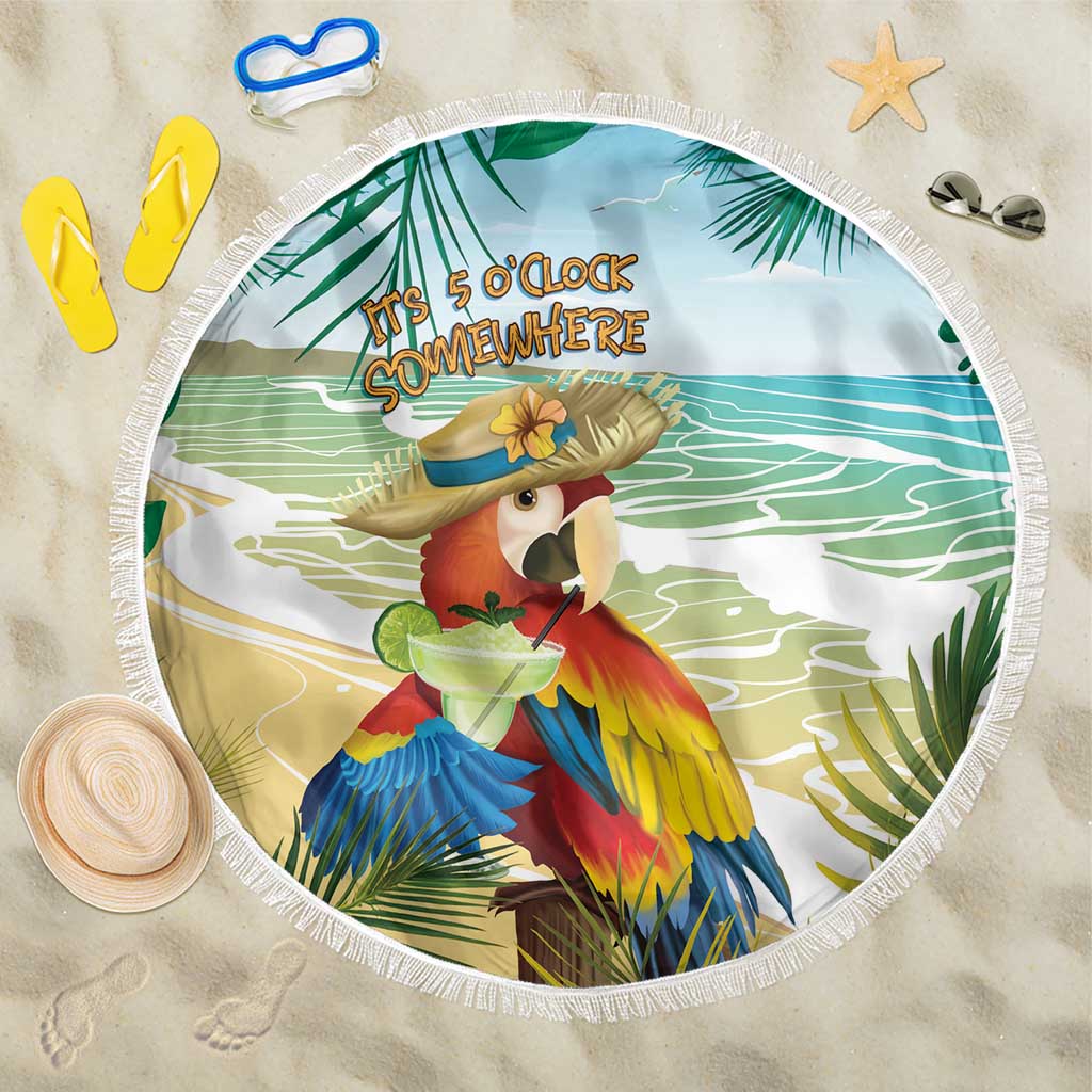 Aloha Hawaii It's 5 o'clock Somewhere Beach Blanket LT7 One Size 150cm Blue - Polynesian Pride
