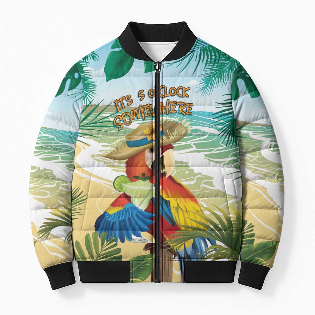 Aloha Hawaii It's 5 o'clock Somewhere Bomber Puffer Jacket - Polynesian Pride