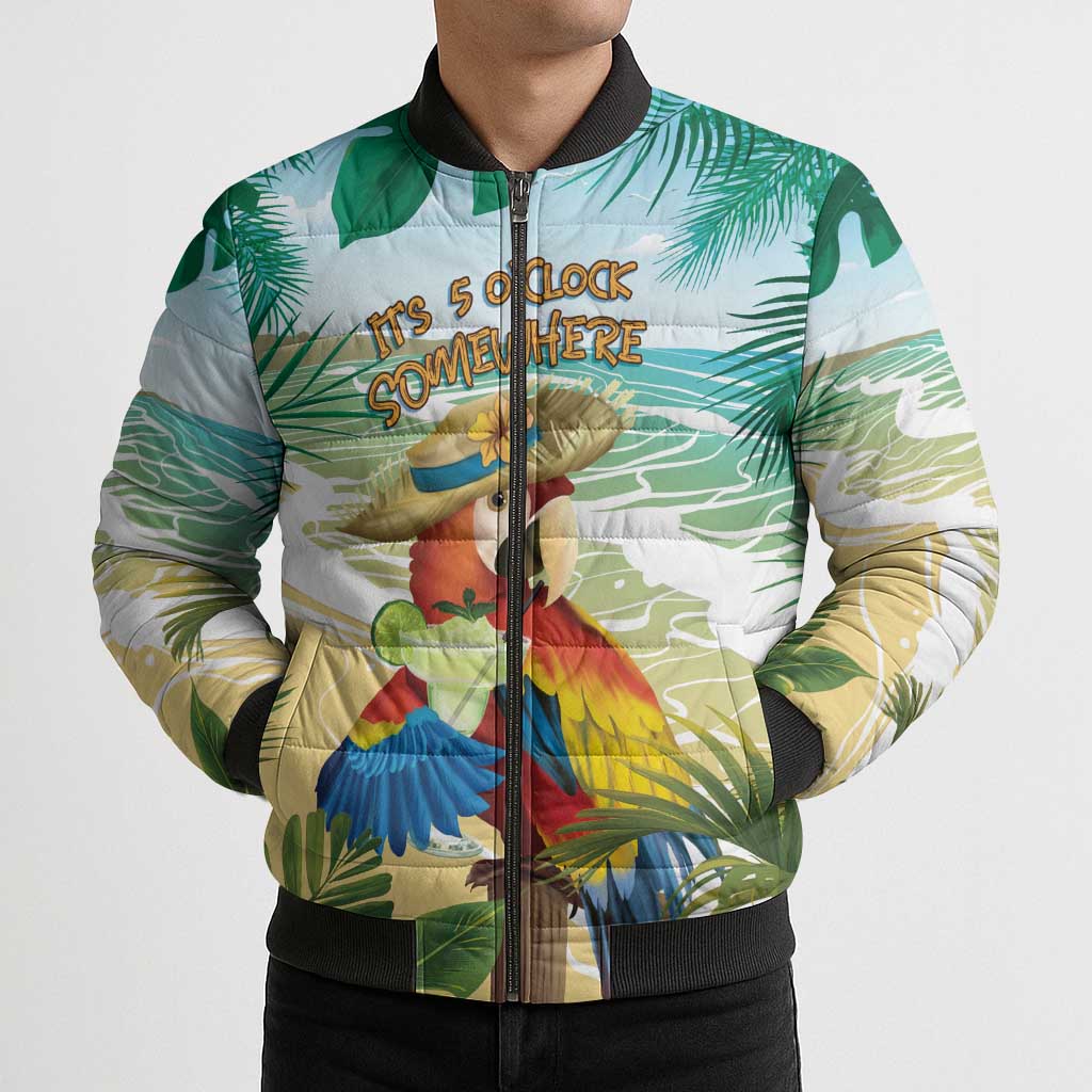 Aloha Hawaii It's 5 o'clock Somewhere Bomber Puffer Jacket - Polynesian Pride