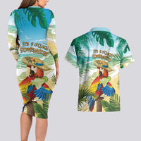 Aloha Hawaii It's 5 o'clock Somewhere Couples Matching Long Sleeve Bodycon Dress and Hawaiian Shirt LT7 - Polynesian Pride