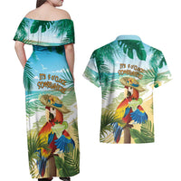 Aloha Hawaii It's 5 o'clock Somewhere Couples Matching Off Shoulder Maxi Dress and Hawaiian Shirt LT7 - Polynesian Pride