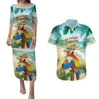 Aloha Hawaii It's 5 o'clock Somewhere Couples Matching Puletasi and Hawaiian Shirt LT7 Blue - Polynesian Pride
