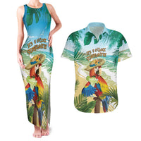 Aloha Hawaii It's 5 o'clock Somewhere Couples Matching Tank Maxi Dress and Hawaiian Shirt LT7 Blue - Polynesian Pride
