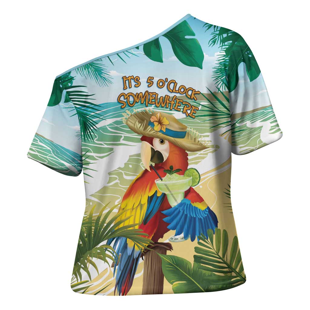 Aloha Hawaii It's 5 o'clock Somewhere Cross Shoulder Shirt - Polynesian Pride