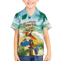 Aloha Hawaii It's 5 o'clock Somewhere Family Matching Off The Shoulder Long Sleeve Dress and Hawaiian Shirt LT7 Son's Shirt Blue - Polynesian Pride