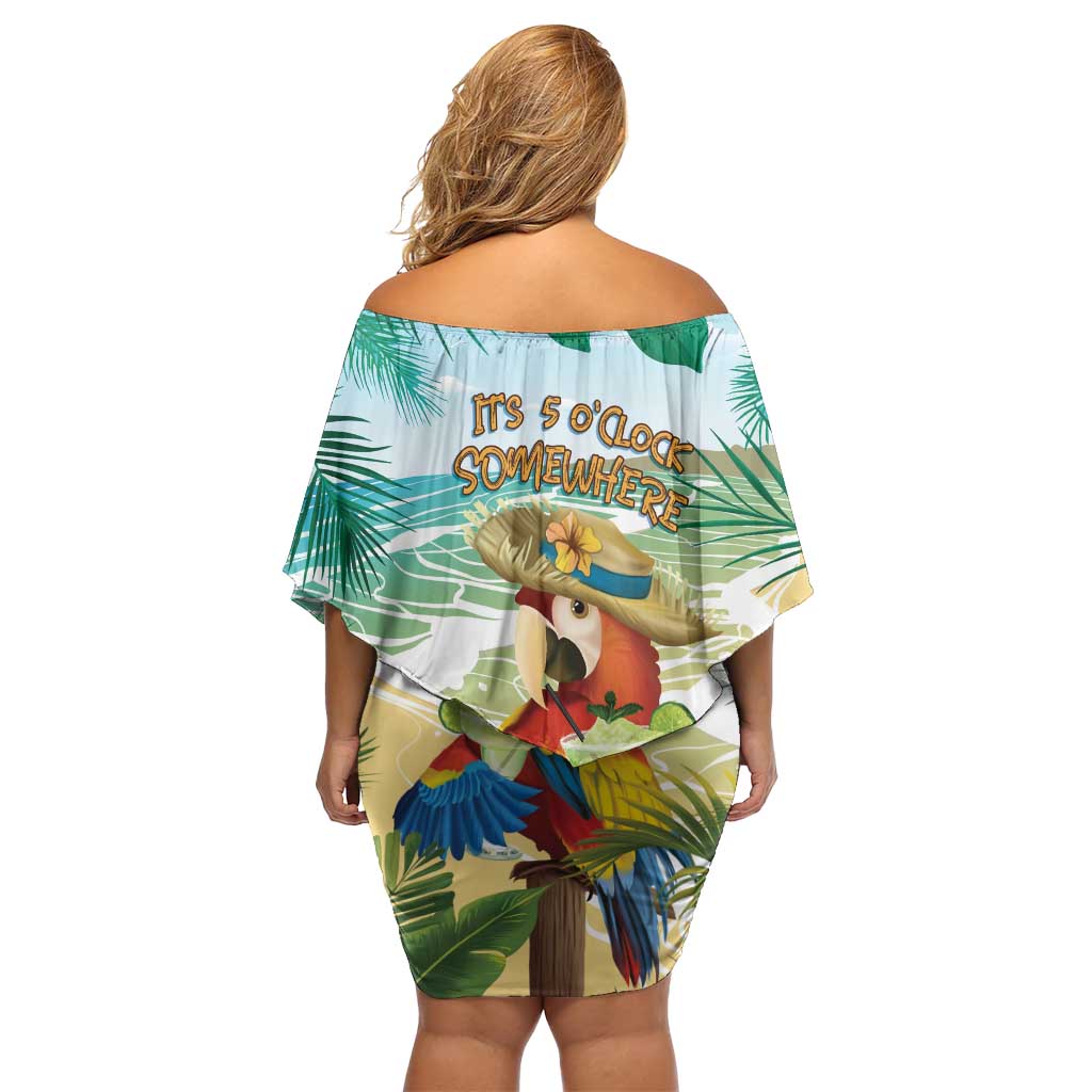 Aloha Hawaii It's 5 o'clock Somewhere Family Matching Off Shoulder Short Dress and Hawaiian Shirt LT7 - Polynesian Pride