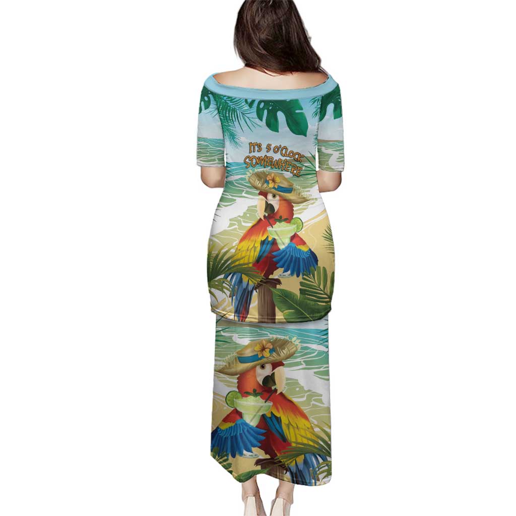 Aloha Hawaii It's 5 o'clock Somewhere Family Matching Puletasi and Hawaiian Shirt LT7 - Polynesian Pride