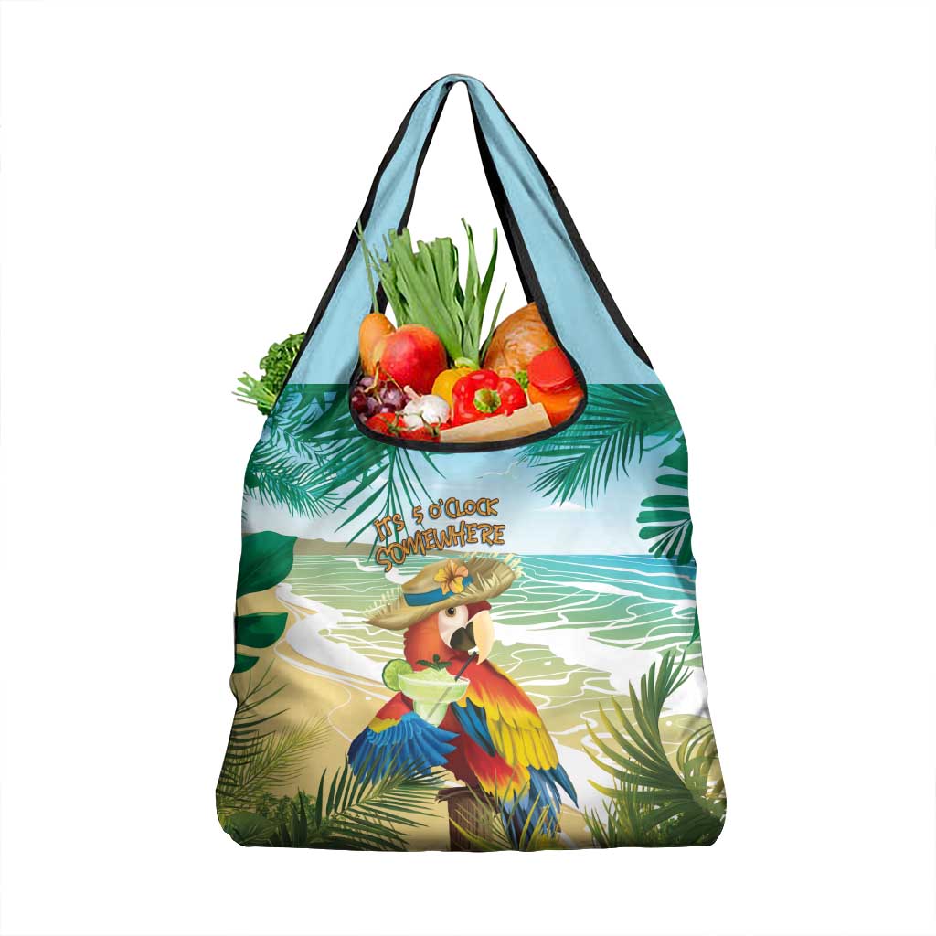 Aloha Hawaii It's 5 o'clock Somewhere Grocery Bag LT7 1-pack One Size Blue - Polynesian Pride