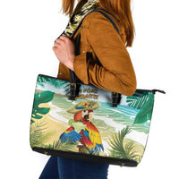 Aloha Hawaii It's 5 o'clock Somewhere Leather Tote Bag - Polynesian Pride