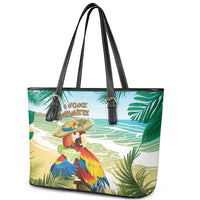 Aloha Hawaii It's 5 o'clock Somewhere Leather Tote Bag - Polynesian Pride