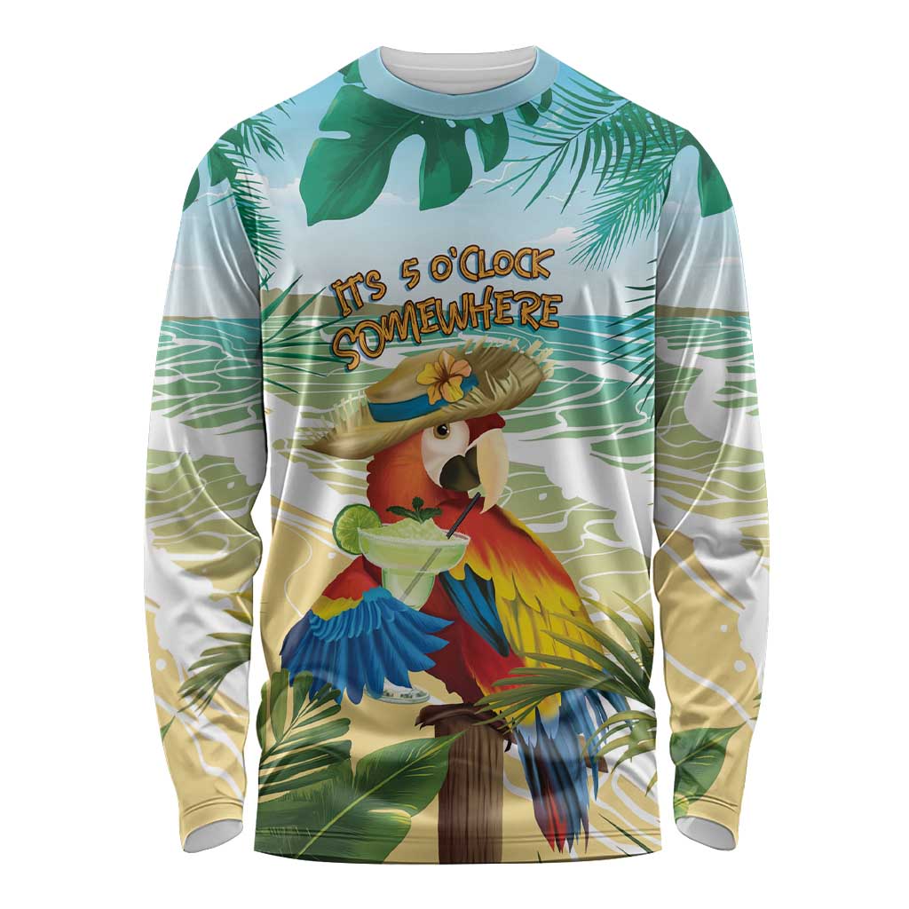 Aloha Hawaii It's 5 o'clock Somewhere Long Sleeve Shirt LT7 Unisex Blue - Polynesian Pride