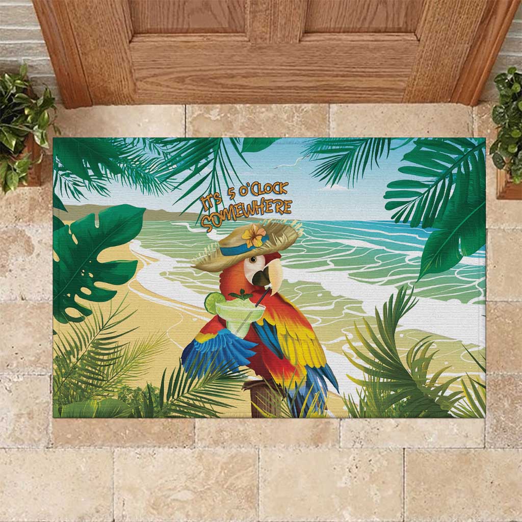 Aloha Hawaii It's 5 o'clock Somewhere Rubber Doormat LT7 Blue - Polynesian Pride