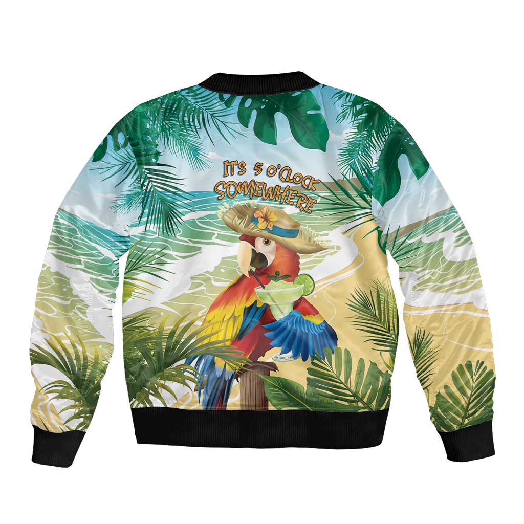 Aloha Hawaii It's 5 o'clock Somewhere Sleeve Zip Bomber Jacket - Polynesian Pride