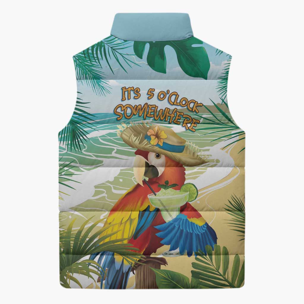 Aloha Hawaii It's 5 o'clock Somewhere Sleeveless Puffer Jacket - Polynesian Pride