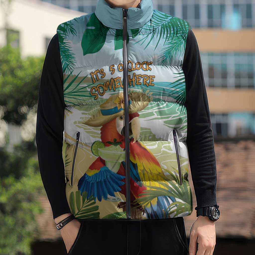 Aloha Hawaii It's 5 o'clock Somewhere Sleeveless Puffer Jacket - Polynesian Pride