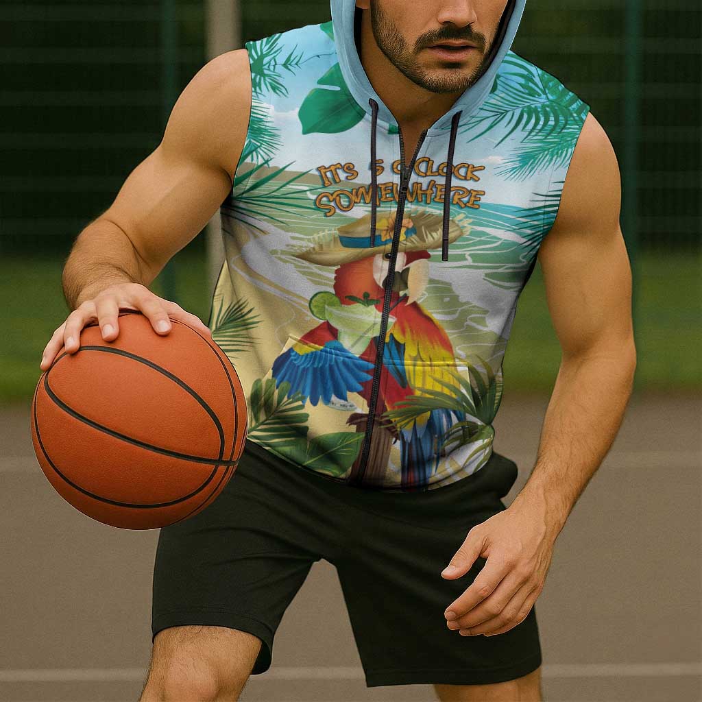 Aloha Hawaii It's 5 o'clock Somewhere Sleeveless Zip Hoodie LT7 - Polynesian Pride
