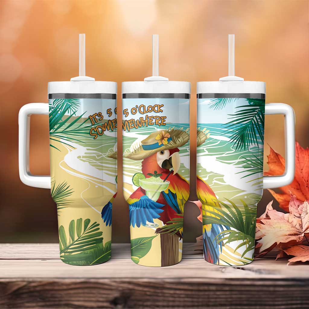 Aloha Hawaii It's 5 o'clock Somewhere Tumbler With Handle - Polynesian Pride