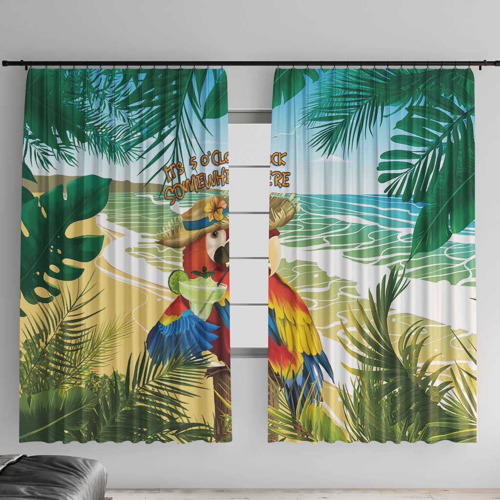 Aloha Hawaii It's 5 o'clock Somewhere Window Curtain - Polynesian Pride