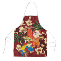 Crimson Red Tropical Christmas Hawaii Tapa Apron Aloha Santa Drink Party LT7 Red - Polynesian Pride