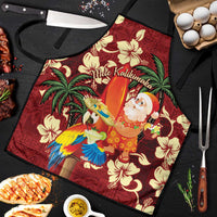 Crimson Red Tropical Christmas Hawaii Tapa Apron Aloha Santa Drink Party LT7 Red - Polynesian Pride