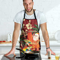 Crimson Red Tropical Christmas Hawaii Tapa Apron Aloha Santa Drink Party LT7 - Polynesian Pride