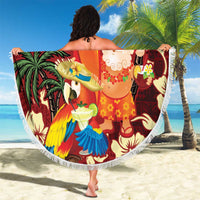 Crimson Red Tropical Christmas Hawaii Tapa Beach Blanket Aloha Santa Drink Party LT7 - Polynesian Pride