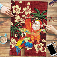 Crimson Red Tropical Christmas Hawaii Tapa Puzzle Aloha Santa Drink Party LT7 Red - Polynesian Pride