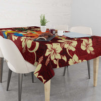 Crimson Red Tropical Christmas Hawaii Tapa Tablecloth Aloha Santa Drink Party LT7 - Polynesian Pride