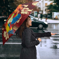 Crimson Red Tropical Christmas Hawaii Tapa Umbrella Aloha Santa Drink Party - Polynesian Pride