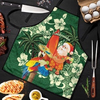 Moss Green Tropical Christmas Hawaii Tapa Apron Aloha Santa Drink Party LT7 Green - Polynesian Pride