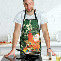 Moss Green Tropical Christmas Hawaii Tapa Apron Aloha Santa Drink Party LT7 - Polynesian Pride