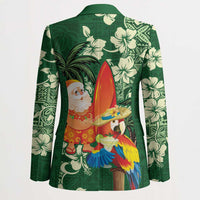 Moss Green Tropical Christmas Hawaii Tapa Blazer Aloha Santa Drink Party LT7 - Polynesian Pride