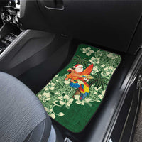 Moss Green Tropical Christmas Hawaii Tapa Car Mats Aloha Santa Drink Party - Polynesian Pride